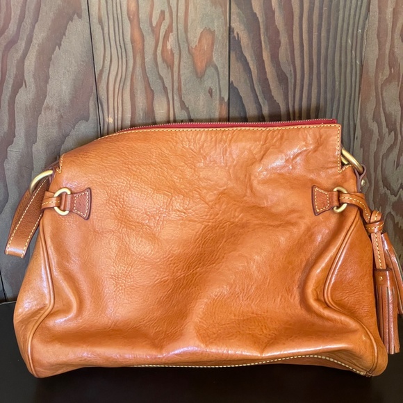 Florentine Leather Medium Zip Hobo Handbag - Natural Brown - Picture 2 of 12